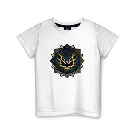 Детская футболка хлопок с принтом Космический феникс в Курске, 100% хлопок | круглый вырез горловины, полуприлегающий силуэт, длина до линии бедер | 