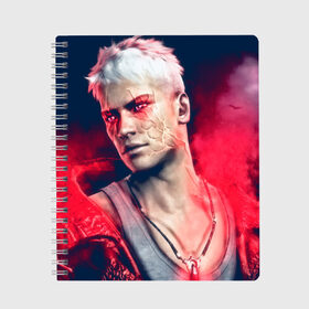 Тетрадь с принтом DmC Devil May Cry в Курске, 100% бумага | 48 листов, плотность листов — 60 г/м2, плотность картонной обложки — 250 г/м2. Листы скреплены сбоку удобной пружинной спиралью. Уголки страниц и обложки скругленные. Цвет линий — светло-серый
 | dante | данте