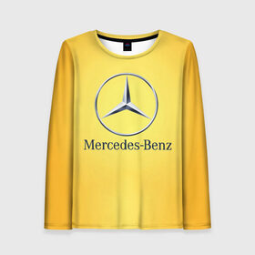 Женский лонгслив 3D с принтом Yellow Benz в Курске, 100% полиэстер | длинные рукава, круглый вырез горловины, полуприлегающий силуэт | car | mercedes | авто | мерседес