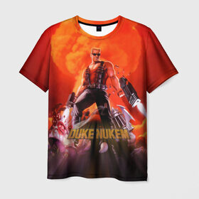 Мужская футболка 3D с принтом Duke Nukem в Курске, 100% полиэфир | прямой крой, круглый вырез горловины, длина до линии бедер | брутальный | взрыв | дюк нюмем | мужик | огонь | радиация | ядерный