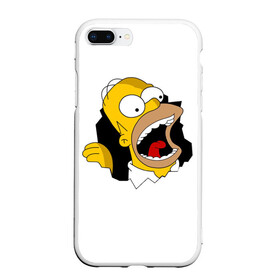 Чехол для iPhone 7Plus/8 Plus матовый с принтом The Simpsons в Курске, Силикон | Область печати: задняя сторона чехла, без боковых панелей | гомер | крик | симпсоны | спрингфилд