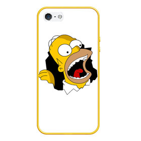 Чехол для iPhone 5/5S матовый с принтом The Simpsons в Курске, Силикон | Область печати: задняя сторона чехла, без боковых панелей | гомер | крик | симпсоны | спрингфилд