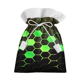 Подарочный 3D мешок с принтом Кислотные соты в Курске, 100% полиэстер | Размер: 29*39 см | Тематика изображения на принте: technology | кислотный | паттерн | соты | яркий
