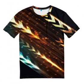 Мужская футболка 3D с принтом Power Arrow в Курске, 100% полиэфир | прямой крой, круглый вырез горловины, длина до линии бедер | 3d | background | power arrow | абстракция | линии | прикольные | стрелки | текстуры