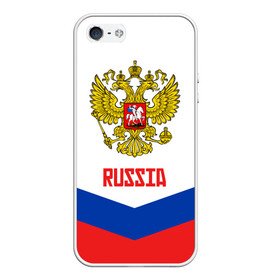 Чехол для iPhone 5/5S матовый с принтом RUSSIA HOCKEY в Курске, Силикон | Область печати: задняя сторона чехла, без боковых панелей | 2015 | 2016 | 2017 | hockey | hokey | ru | russia | russian | team | герб | россии | россия | ру | сборная | состав | хоккей | чм | чм2017