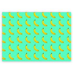 Поздравительная открытка с принтом Banana в Курске, 100% бумага | плотность бумаги 280 г/м2, матовая, на обратной стороне линовка и место для марки
 | Тематика изображения на принте: banana | fruits | vegan | vegetables | vegetarian | банан | веган | вегетарианство | еда | овощи | фрукты