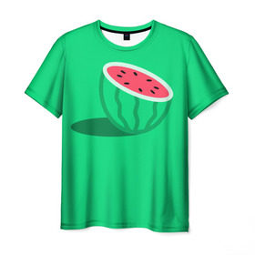 Мужская футболка 3D с принтом Арбуз в Курске, 100% полиэфир | прямой крой, круглый вырез горловины, длина до линии бедер | Тематика изображения на принте: fruits | vegan | vegetables | vegetarian | веган | вегетарианство | еда | овощи | фрукты