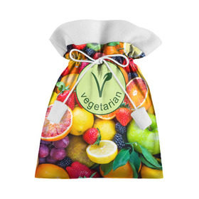 Подарочный 3D мешок с принтом Vegetarian в Курске, 100% полиэстер | Размер: 29*39 см | Тематика изображения на принте: fruits | vegan | vegetables | vegetarian | веган | вегетарианство | еда | овощи | фрукты