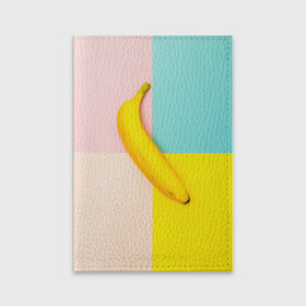 Обложка для паспорта матовая кожа с принтом Banana в Курске, натуральная матовая кожа | размер 19,3 х 13,7 см; прозрачные пластиковые крепления | Тематика изображения на принте: 