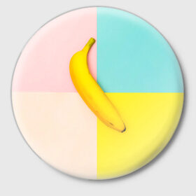 Значок с принтом Banana в Курске,  металл | круглая форма, металлическая застежка в виде булавки | Тематика изображения на принте: 