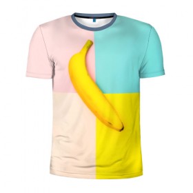 Мужская футболка 3D спортивная с принтом Banana в Курске, 100% полиэстер с улучшенными характеристиками | приталенный силуэт, круглая горловина, широкие плечи, сужается к линии бедра | 