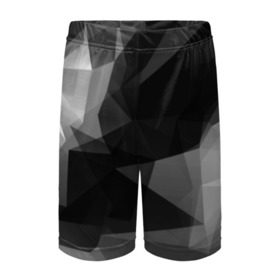 Детские спортивные шорты 3D с принтом Camo - Black & White (Чёрно-белый камуфляж) в Курске,  100% полиэстер
 | пояс оформлен широкой мягкой резинкой, ткань тянется
 | Тематика изображения на принте: 0x000000123 | camo | камуфляж | чёрно белый