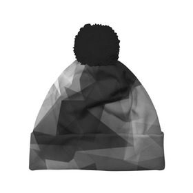 Шапка 3D c помпоном с принтом Camo - Black & White (Чёрно-белый камуфляж) в Курске, 100% полиэстер | универсальный размер, печать по всей поверхности изделия | 0x000000123 | camo | камуфляж | чёрно белый