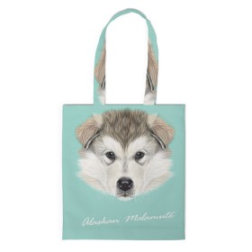 Сумка 3D повседневная с принтом Alaskan Malamute в Курске, 100% полиэстер | Плотность: 200 г/м2; Размер: 34×35 см; Высота лямок: 30 см | alaskan malamute | dog | puppy | маламут | собака | хаски | щенок