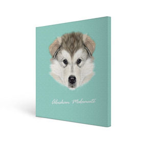 Холст квадратный с принтом Alaskan Malamute в Курске, 100% ПВХ |  | Тематика изображения на принте: alaskan malamute | dog | puppy | маламут | собака | хаски | щенок