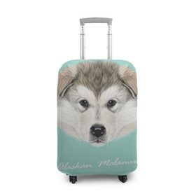 Чехол для чемодана 3D с принтом Alaskan Malamute в Курске, 86% полиэфир, 14% спандекс | двустороннее нанесение принта, прорези для ручек и колес | alaskan malamute | dog | puppy | маламут | собака | хаски | щенок