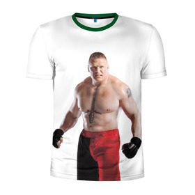 Мужская футболка 3D спортивная с принтом Брок Леснар 1 в Курске, 100% полиэстер с улучшенными характеристиками | приталенный силуэт, круглая горловина, широкие плечи, сужается к линии бедра | 