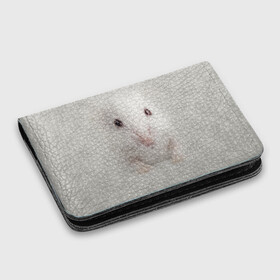 Картхолдер с принтом с принтом Крыса в Курске, натуральная матовая кожа | размер 7,3 х 10 см; кардхолдер имеет 4 кармана для карт; | Тематика изображения на принте: животные | крыса | мордочка | мышка | мышь | природа
