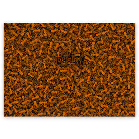 Поздравительная открытка с принтом The Prodigy в Курске, 100% бумага | плотность бумаги 280 г/м2, матовая, на обратной стороне линовка и место для марки
 | муравей | оранжевый | панк | паттерн | продиджи | рейв | текстура | техно