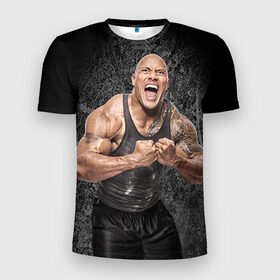 Мужская футболка 3D спортивная с принтом Скала в Курске, 100% полиэстер с улучшенными характеристиками | приталенный силуэт, круглая горловина, широкие плечи, сужается к линии бедра | wrestling
