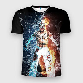 Мужская футболка 3D спортивная с принтом Рей Мистерио в Курске, 100% полиэстер с улучшенными характеристиками | приталенный силуэт, круглая горловина, широкие плечи, сужается к линии бедра | wrestling
