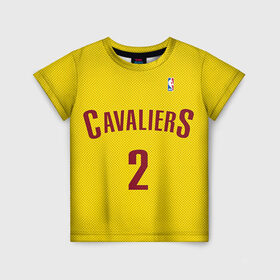 Детская футболка 3D с принтом Форма Cavaliers Cleveland жёлтая в Курске, 100% гипоаллергенный полиэфир | прямой крой, круглый вырез горловины, длина до линии бедер, чуть спущенное плечо, ткань немного тянется | Тематика изображения на принте: nba