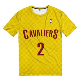Мужская футболка 3D с принтом Форма Cavaliers Cleveland жёлтая в Курске, 100% полиэфир | прямой крой, круглый вырез горловины, длина до линии бедер | nba