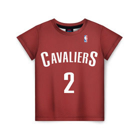 Детская футболка 3D с принтом Форма Cavaliers Cleveland красная в Курске, 100% гипоаллергенный полиэфир | прямой крой, круглый вырез горловины, длина до линии бедер, чуть спущенное плечо, ткань немного тянется | Тематика изображения на принте: nba