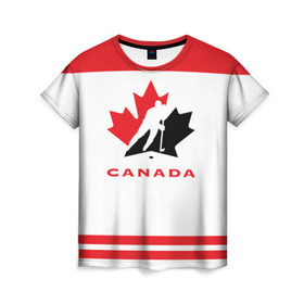 Женская футболка 3D с принтом TEAM CANADA в Курске, 100% полиэфир ( синтетическое хлопкоподобное полотно) | прямой крой, круглый вырез горловины, длина до линии бедер | 2017 | canada | team | teamcanada | канада | мира | россия | хоккей | чемпионат | чм2017