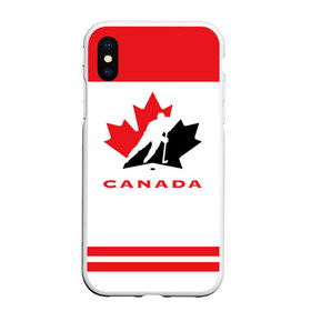 Чехол для iPhone XS Max матовый с принтом TEAM CANADA в Курске, Силикон | Область печати: задняя сторона чехла, без боковых панелей | 2017 | canada | team | teamcanada | канада | мира | россия | хоккей | чемпионат | чм2017