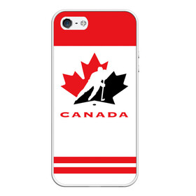 Чехол для iPhone 5/5S матовый с принтом TEAM CANADA в Курске, Силикон | Область печати: задняя сторона чехла, без боковых панелей | 2017 | canada | team | teamcanada | канада | мира | россия | хоккей | чемпионат | чм2017