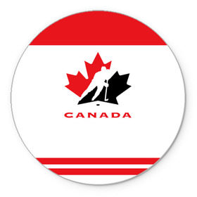 Коврик круглый с принтом TEAM CANADA в Курске, резина и полиэстер | круглая форма, изображение наносится на всю лицевую часть | 2017 | canada | team | teamcanada | канада | мира | россия | хоккей | чемпионат | чм2017