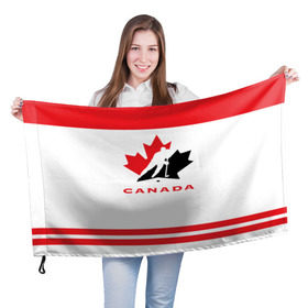 Флаг 3D с принтом TEAM CANADA в Курске, 100% полиэстер | плотность ткани — 95 г/м2, размер — 67 х 109 см. Принт наносится с одной стороны | 2017 | canada | team | teamcanada | канада | мира | россия | хоккей | чемпионат | чм2017