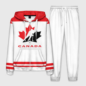 Мужской костюм 3D с принтом TEAM CANADA в Курске, 100% полиэстер | Манжеты и пояс оформлены тканевой резинкой, двухслойный капюшон со шнурком для регулировки, карманы спереди | 2017 | canada | team | teamcanada | канада | мира | россия | хоккей | чемпионат | чм2017