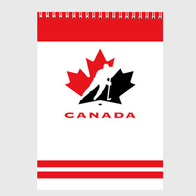 Скетчбук с принтом TEAM CANADA в Курске, 100% бумага
 | 48 листов, плотность листов — 100 г/м2, плотность картонной обложки — 250 г/м2. Листы скреплены сверху удобной пружинной спиралью | Тематика изображения на принте: 2017 | canada | team | teamcanada | канада | мира | россия | хоккей | чемпионат | чм2017