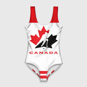 Купальник-боди 3D с принтом TEAM CANADA в Курске, 82% полиэстер, 18% эластан | Круглая горловина, круглый вырез на спине | 2017 | canada | team | teamcanada | канада | мира | россия | хоккей | чемпионат | чм2017