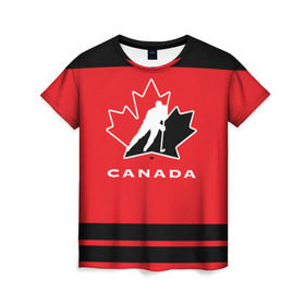 Женская футболка 3D с принтом TEAM CANADA в Курске, 100% полиэфир ( синтетическое хлопкоподобное полотно) | прямой крой, круглый вырез горловины, длина до линии бедер | Тематика изображения на принте: 2017 | canada | hochey | team | teamcanada | канада | мира | россия | хоккей | чемпионат | чм2017