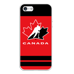 Чехол для iPhone 5/5S матовый с принтом TEAM CANADA в Курске, Силикон | Область печати: задняя сторона чехла, без боковых панелей | Тематика изображения на принте: 2017 | canada | hochey | team | teamcanada | канада | мира | россия | хоккей | чемпионат | чм2017