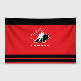 Флаг-баннер с принтом TEAM CANADA в Курске, 100% полиэстер | размер 67 х 109 см, плотность ткани — 95 г/м2; по краям флага есть четыре люверса для крепления | Тематика изображения на принте: 2017 | canada | hochey | team | teamcanada | канада | мира | россия | хоккей | чемпионат | чм2017
