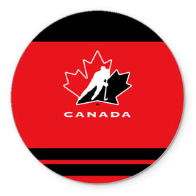 Коврик круглый с принтом TEAM CANADA в Курске, резина и полиэстер | круглая форма, изображение наносится на всю лицевую часть | 2017 | canada | hochey | team | teamcanada | канада | мира | россия | хоккей | чемпионат | чм2017