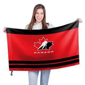 Флаг 3D с принтом TEAM CANADA в Курске, 100% полиэстер | плотность ткани — 95 г/м2, размер — 67 х 109 см. Принт наносится с одной стороны | Тематика изображения на принте: 2017 | canada | hochey | team | teamcanada | канада | мира | россия | хоккей | чемпионат | чм2017