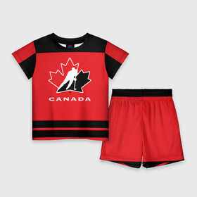 Детский костюм с шортами 3D с принтом TEAM CANADA в Курске,  |  | Тематика изображения на принте: 2017 | canada | hochey | team | teamcanada | канада | мира | россия | хоккей | чемпионат | чм2017