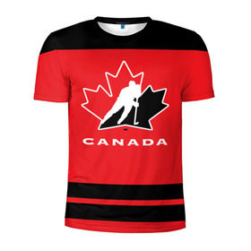Мужская футболка 3D спортивная с принтом TEAM CANADA в Курске, 100% полиэстер с улучшенными характеристиками | приталенный силуэт, круглая горловина, широкие плечи, сужается к линии бедра | Тематика изображения на принте: 2017 | canada | hochey | team | teamcanada | канада | мира | россия | хоккей | чемпионат | чм2017