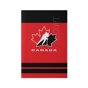 Обложка для паспорта матовая кожа с принтом TEAM CANADA в Курске, натуральная матовая кожа | размер 19,3 х 13,7 см; прозрачные пластиковые крепления | 2017 | canada | hochey | team | teamcanada | канада | мира | россия | хоккей | чемпионат | чм2017