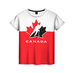 Женская футболка 3D с принтом TEAM CANADA в Курске, 100% полиэфир ( синтетическое хлопкоподобное полотно) | прямой крой, круглый вырез горловины, длина до линии бедер | 2017 | canada | hochey | team | teamcanada | канада | мира | россия | хоккей | чемпионат | чм2017