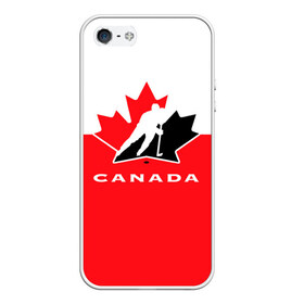 Чехол для iPhone 5/5S матовый с принтом TEAM CANADA в Курске, Силикон | Область печати: задняя сторона чехла, без боковых панелей | 2017 | canada | hochey | team | teamcanada | канада | мира | россия | хоккей | чемпионат | чм2017