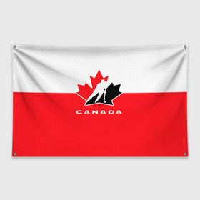 Флаг-баннер с принтом TEAM CANADA в Курске, 100% полиэстер | размер 67 х 109 см, плотность ткани — 95 г/м2; по краям флага есть четыре люверса для крепления | 2017 | canada | hochey | team | teamcanada | канада | мира | россия | хоккей | чемпионат | чм2017