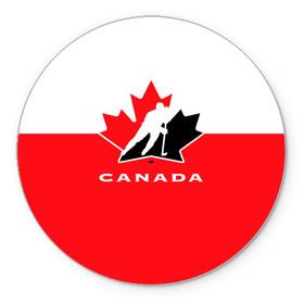 Коврик круглый с принтом TEAM CANADA в Курске, резина и полиэстер | круглая форма, изображение наносится на всю лицевую часть | 2017 | canada | hochey | team | teamcanada | канада | мира | россия | хоккей | чемпионат | чм2017