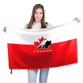 Флаг 3D с принтом TEAM CANADA в Курске, 100% полиэстер | плотность ткани — 95 г/м2, размер — 67 х 109 см. Принт наносится с одной стороны | Тематика изображения на принте: 2017 | canada | hochey | team | teamcanada | канада | мира | россия | хоккей | чемпионат | чм2017