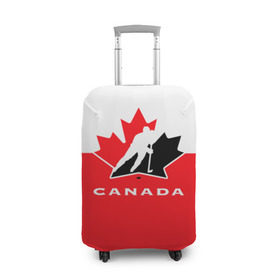 Чехол для чемодана 3D с принтом TEAM CANADA в Курске, 86% полиэфир, 14% спандекс | двустороннее нанесение принта, прорези для ручек и колес | 2017 | canada | hochey | team | teamcanada | канада | мира | россия | хоккей | чемпионат | чм2017